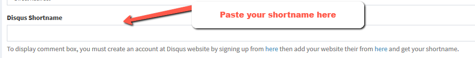 disqus shortname field | Simple URL Shortener