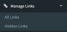 menu expanded manage links | Simple URL Shortener
