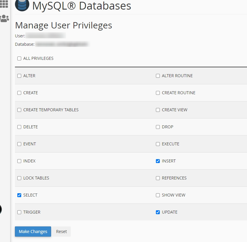 C-Panel MySQL Database WordPress DB user minimum permission requirement | Simple URL Shortener SEO forums