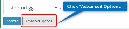 Click the button "Advanced Options" - Simple URL Shortener