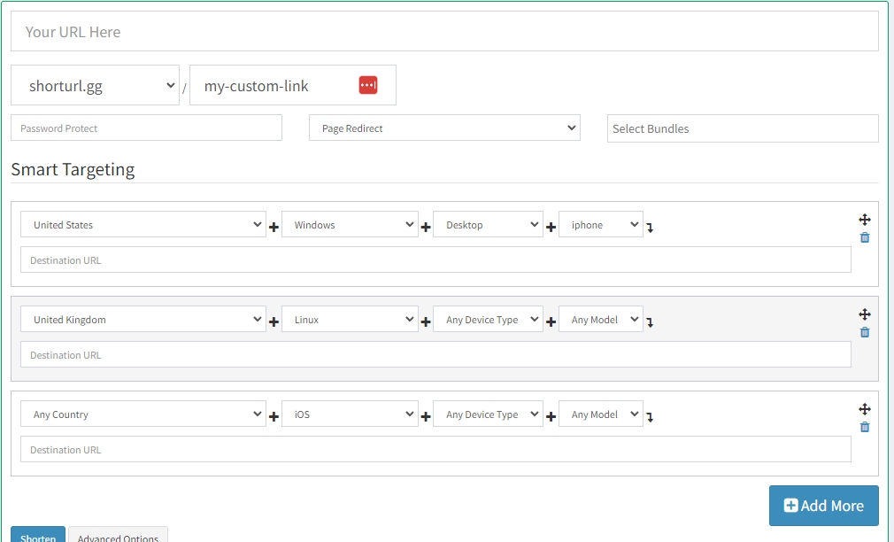 smart targeting traffic system 1 - Simple URL Shortener