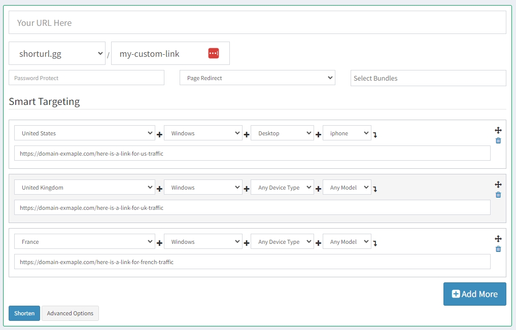 smart targeting traffic system 2 - Simple URL Shortener